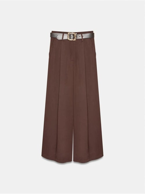 Pantalón de tiro alto con pinzas y pernera ancha dilvin - Kiabi Pantalón de tiro alto con pinzas y pernera ancha dilvin - Kiabi