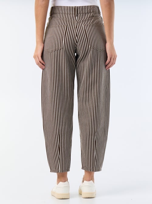 Pantalón de tiro alto corte globo - Kiabi