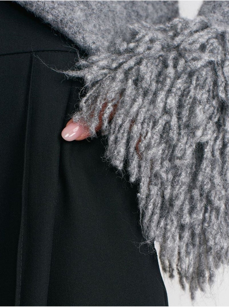Pantalón de tiro alto, pernera ancha y con pinzas dilvin Negro - Kiabi