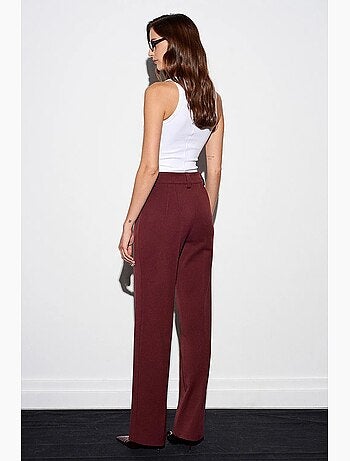 Pantalón de tiro alto, pierna recta y pinzas dilvin