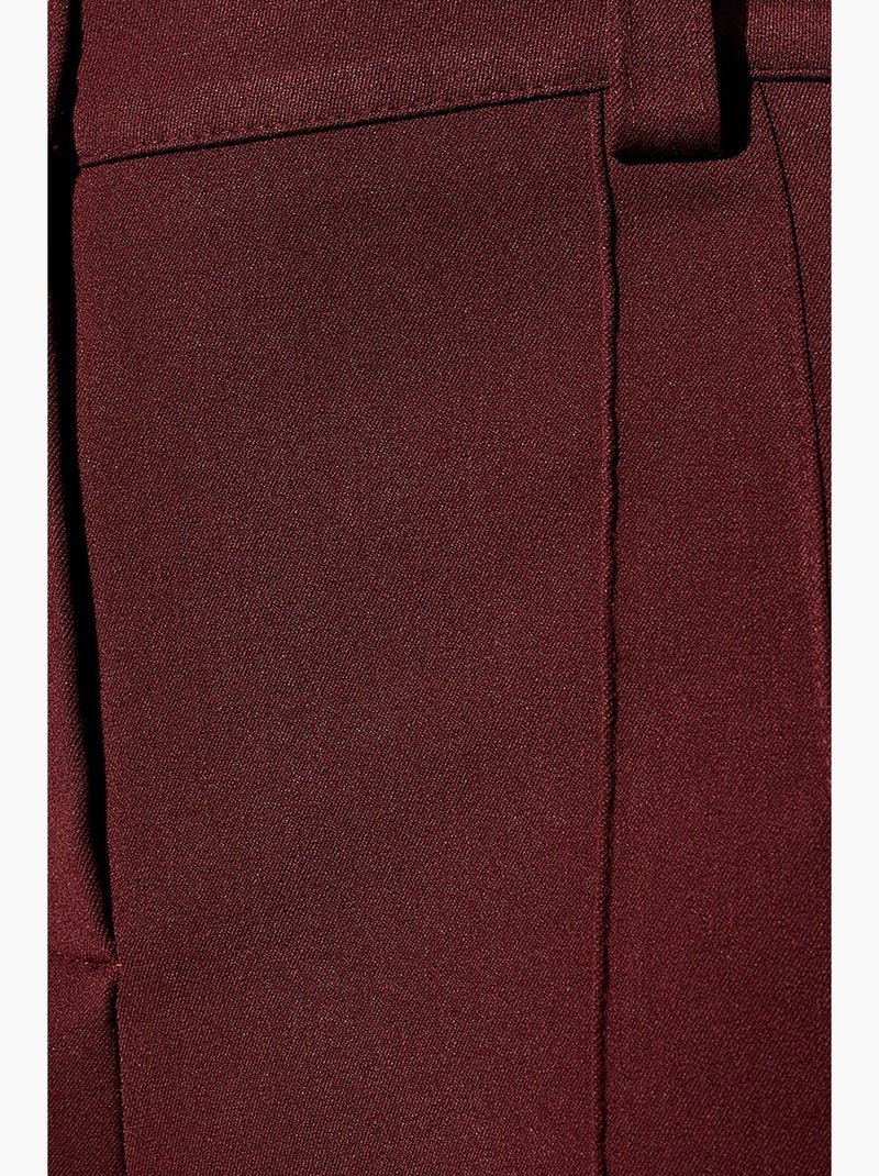 Pantalón de tiro alto, pierna recta y pinzas dilvin Rojo burdeos - Kiabi
