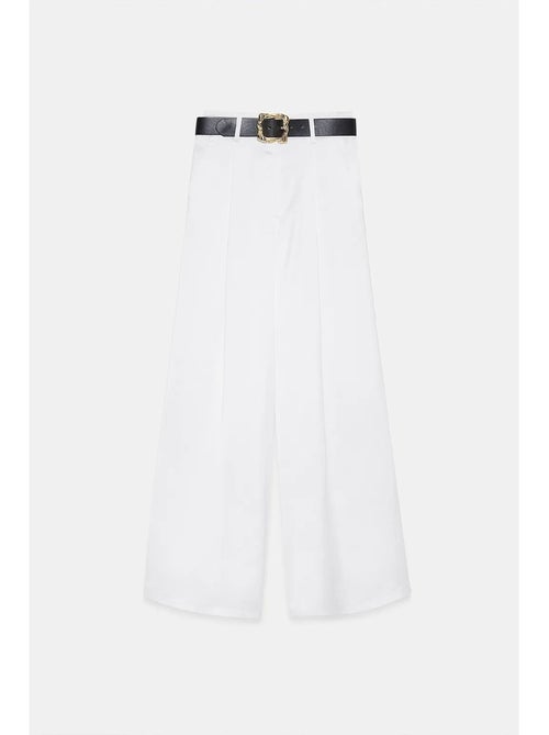 Pantalón de tiro alto plisado de pernera ancha dilvin - Kiabi