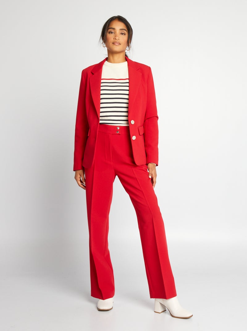 Pantalón de tiro alto ROJO - Kiabi