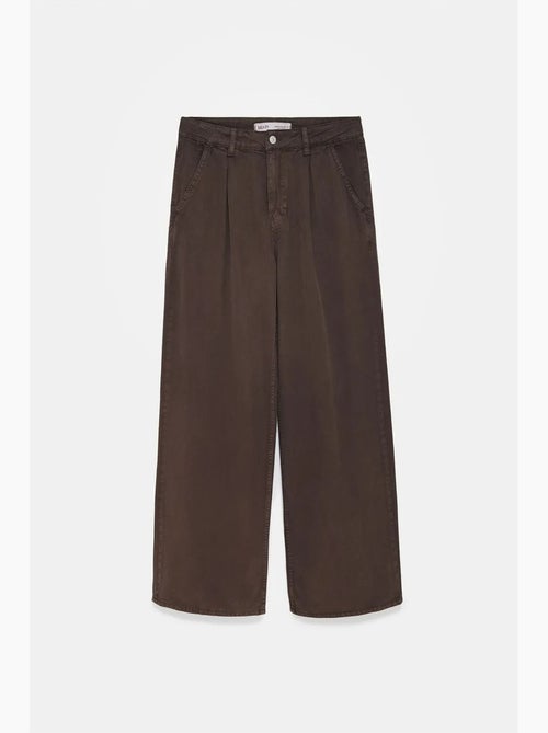 Pantalón de tiro medio de pernera ancha con pinzas dilvin - Kiabi Pantalón de tiro medio de pernera ancha con pinzas dilvin - Kiabi
