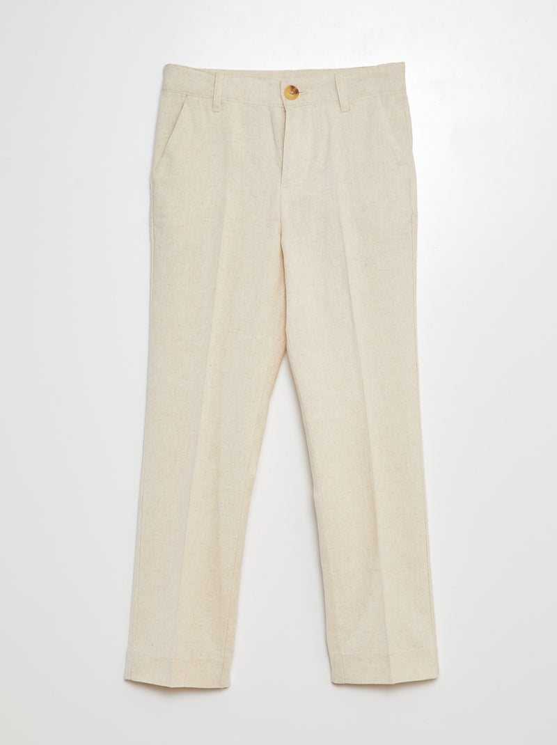 Pantalón de traje ajustable BEIGE - Kiabi