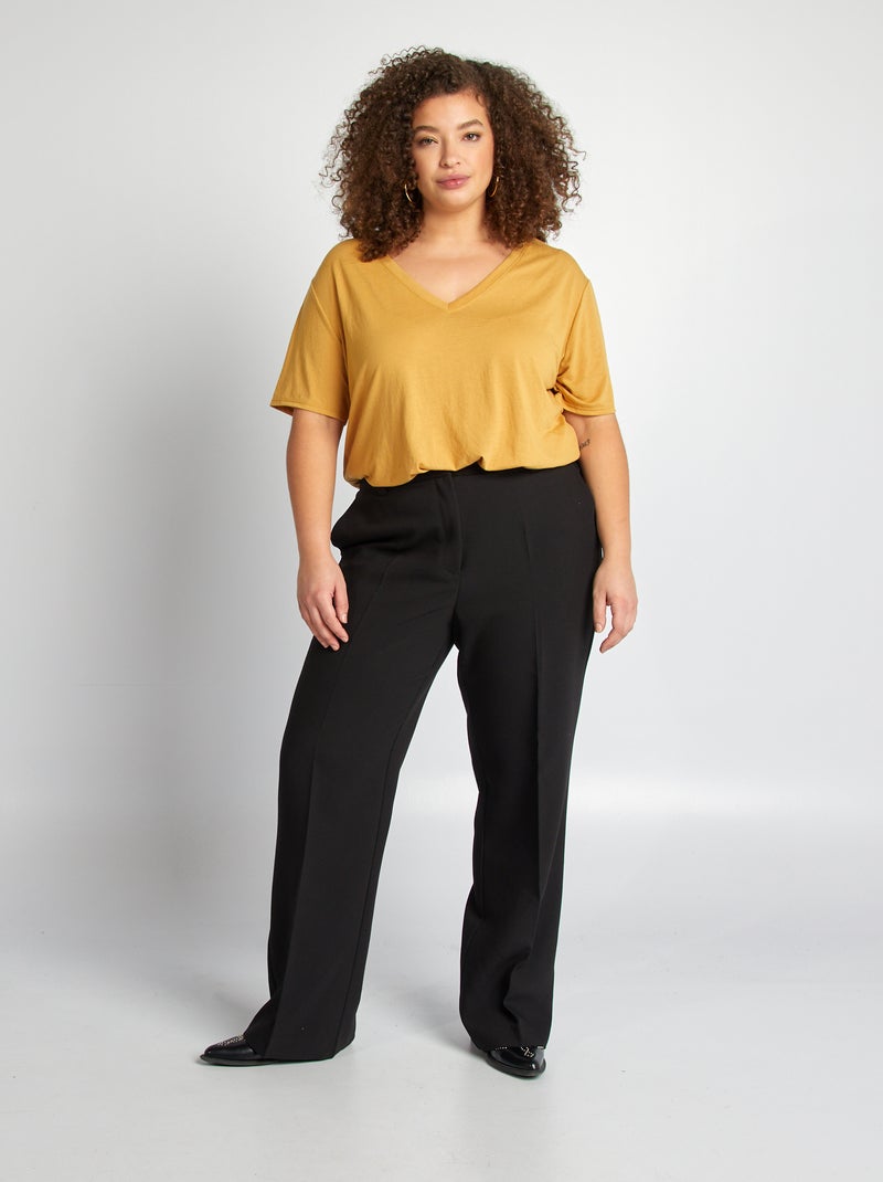 Pantalón de traje ancho negro - Kiabi