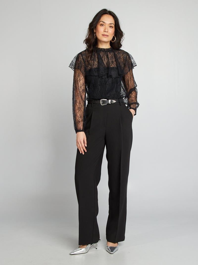 Pantalón de traje ancho negro - Kiabi