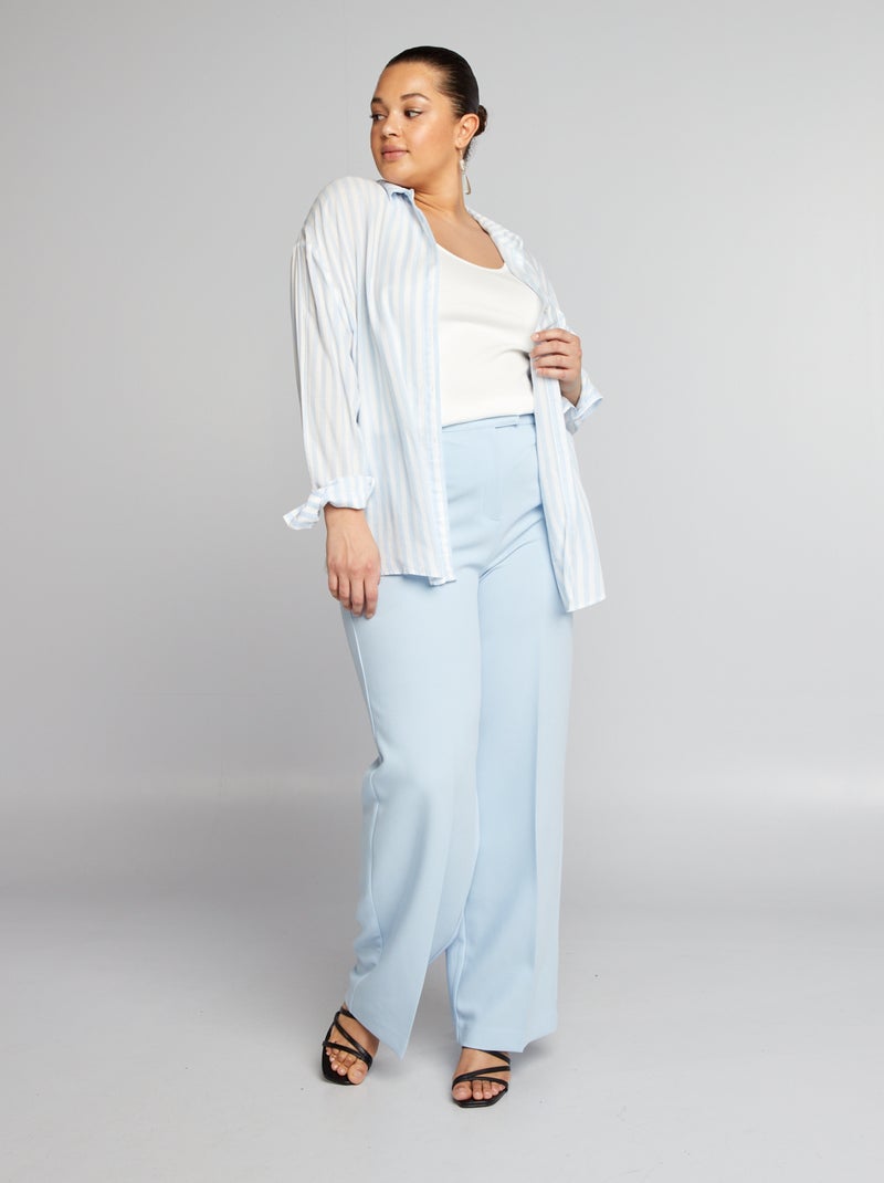 Pantalón de traje de corte ancho AZUL - Kiabi