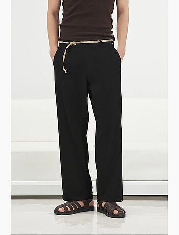 Pantalón de traje de hombre de lino y algodón giesto