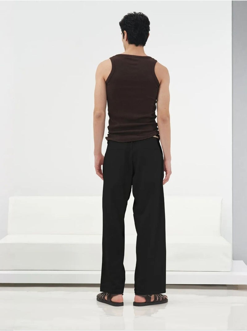 Pantalón de traje de hombre de lino y algodón giesto Negro - Kiabi