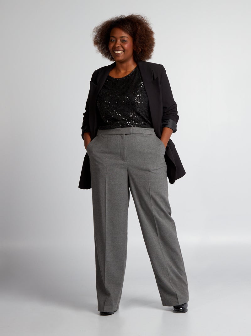 Pantalón de traje de lana GRIS - Kiabi