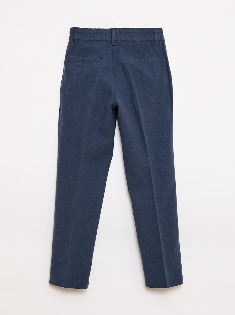 Pantalón de traje en mezcla de lino Azul - Kiabi