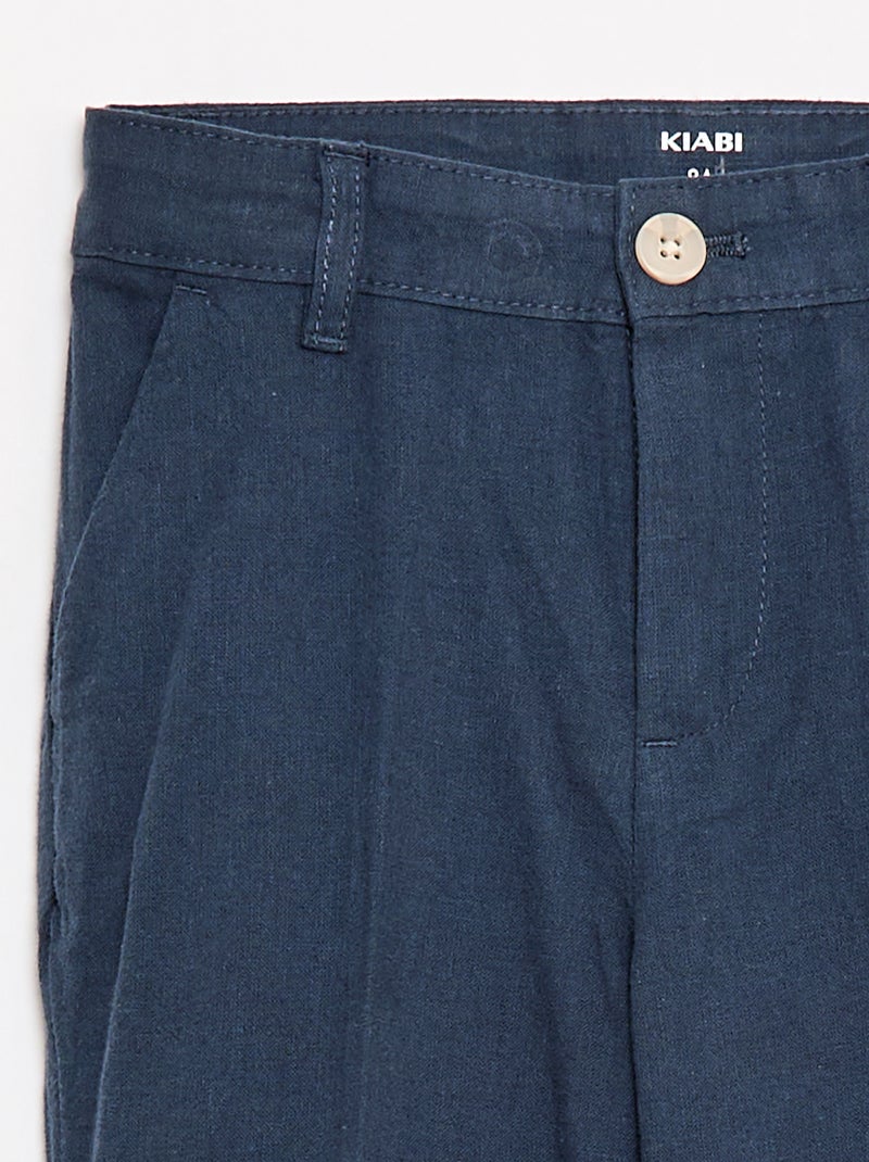 Pantalón de traje en mezcla de lino Azul - Kiabi