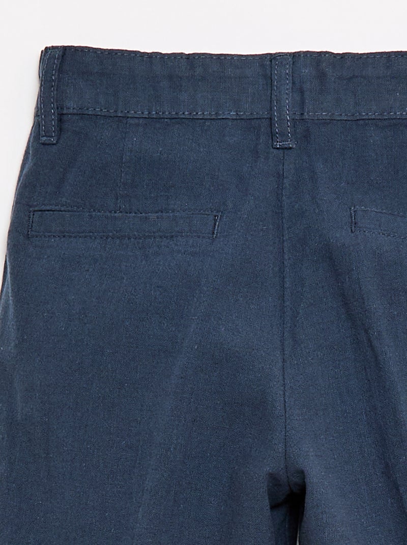 Pantalón de traje en mezcla de lino Azul - Kiabi