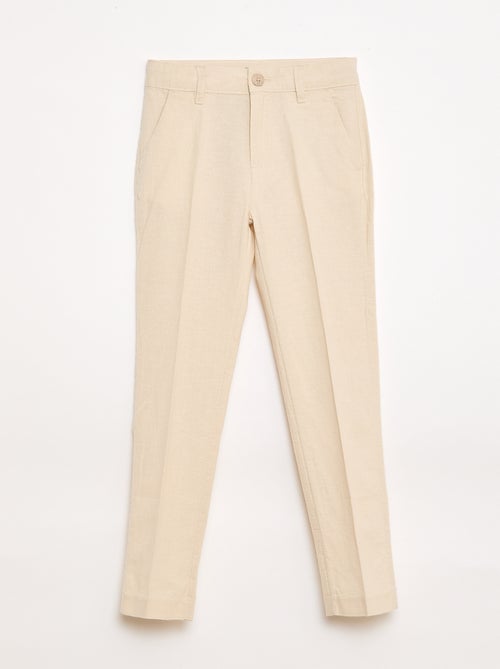 Pantalón de traje en mezcla de lino - Kiabi