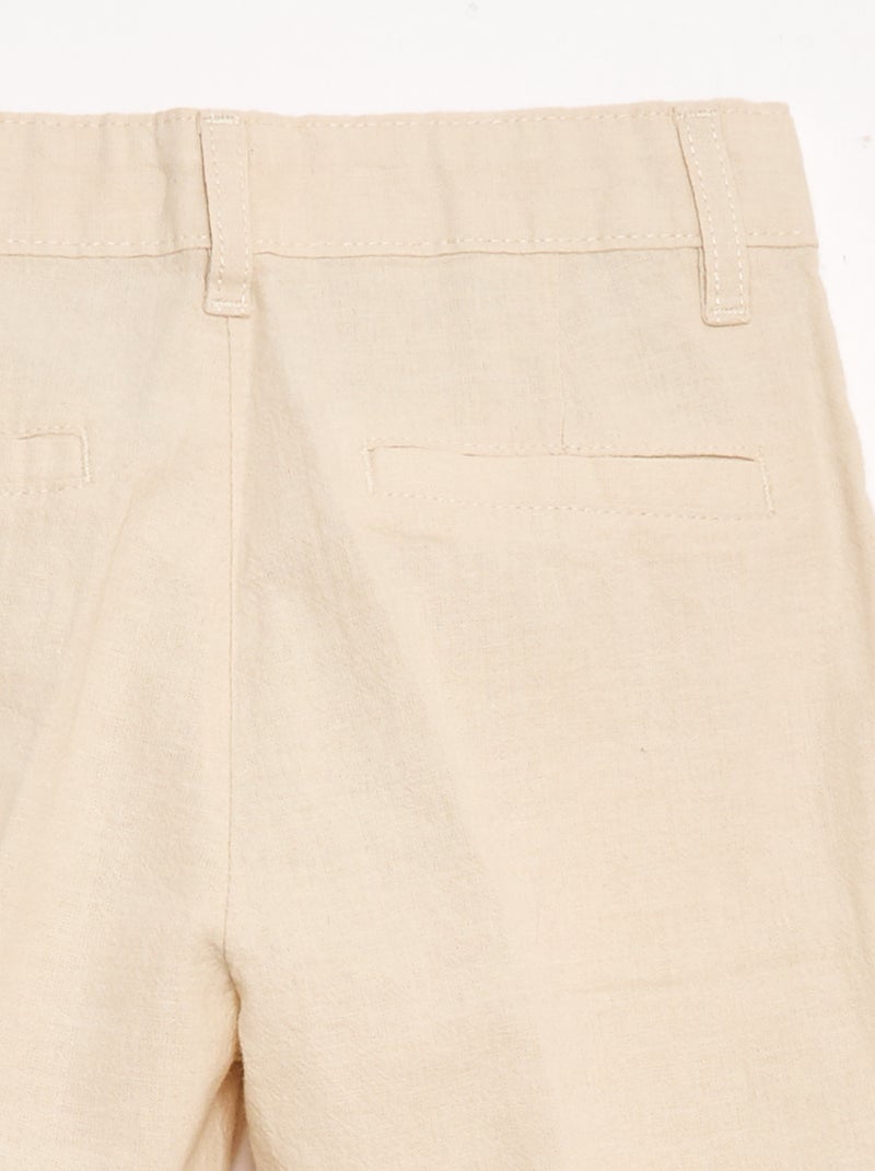 Pantalón de traje en mezcla de lino Beige - Kiabi