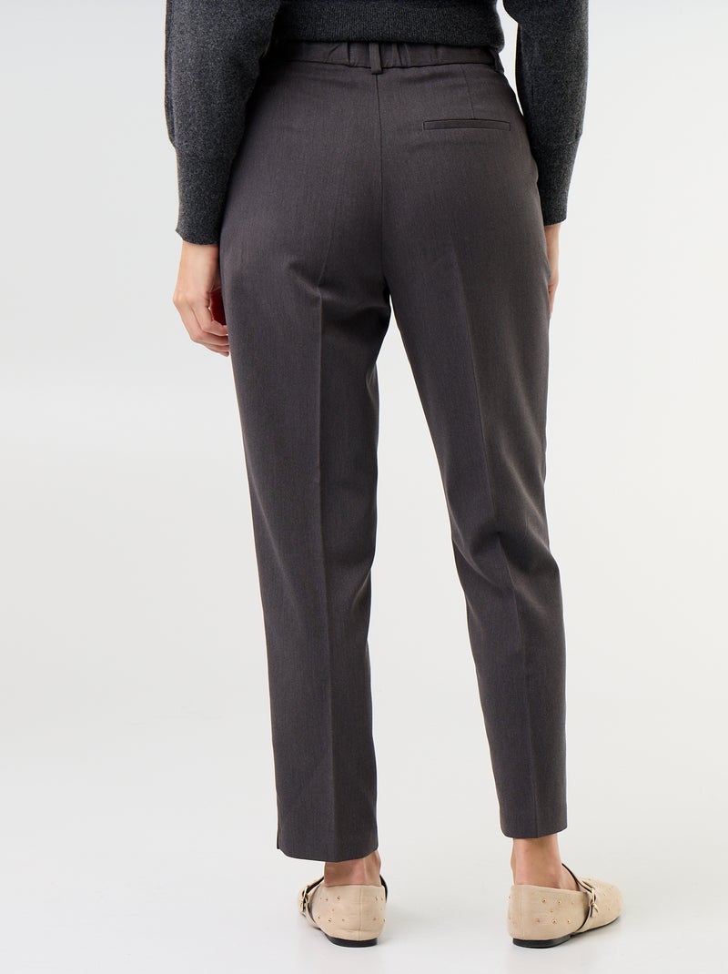Pantalón de traje liso con 2 bolsillos Gris - Kiabi