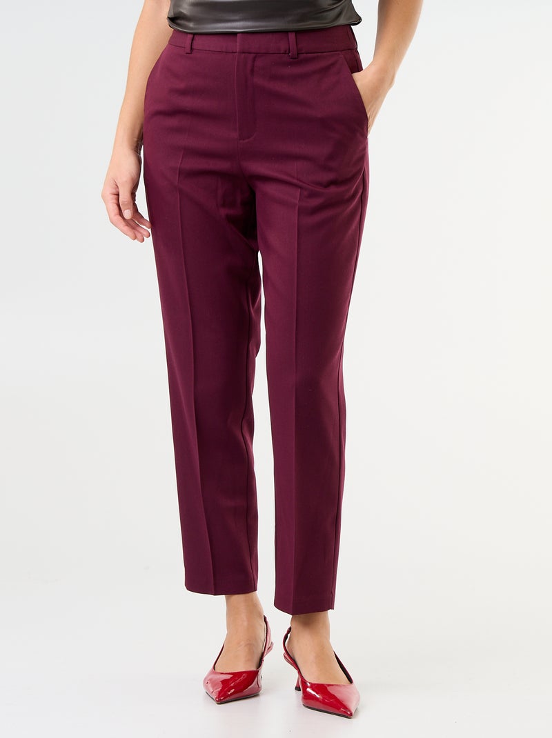 Pantalón de traje liso con 2 bolsillos Rosa - Kiabi