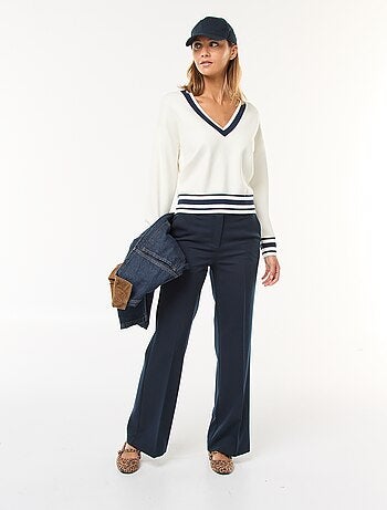 Pantalón de traje liso corte recto