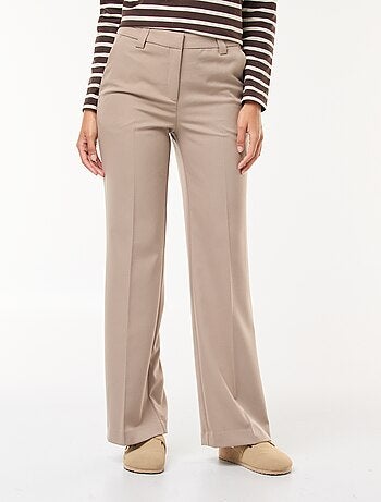Pantalón de traje liso corte recto