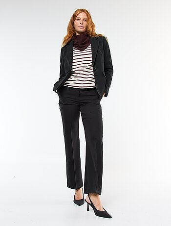 Pantalón de traje liso corte recto