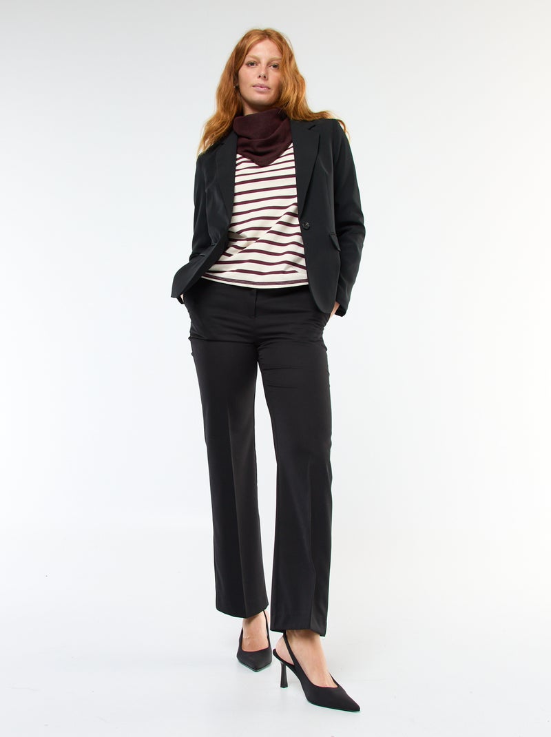 Pantalón de traje liso corte recto Negro - Kiabi
