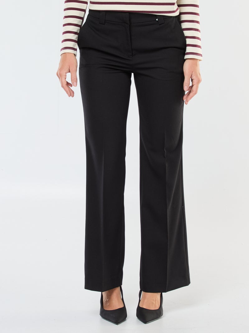 Pantalón de traje liso corte recto Negro - Kiabi