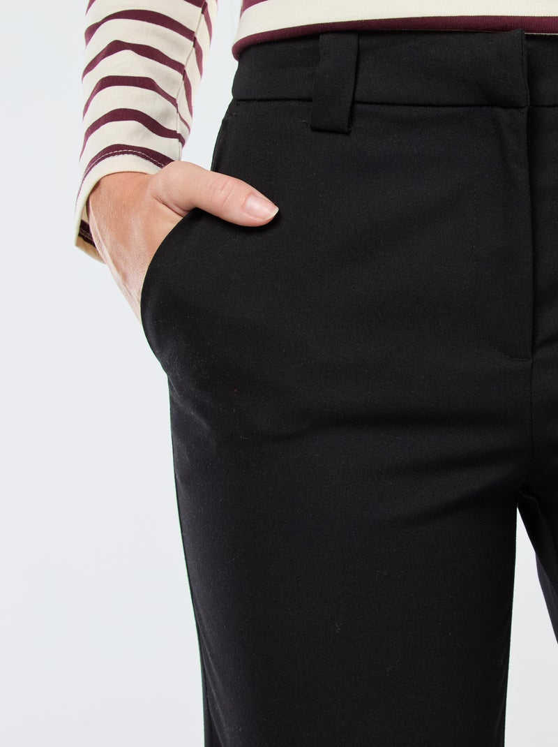 Pantalón de traje liso corte recto Negro - Kiabi