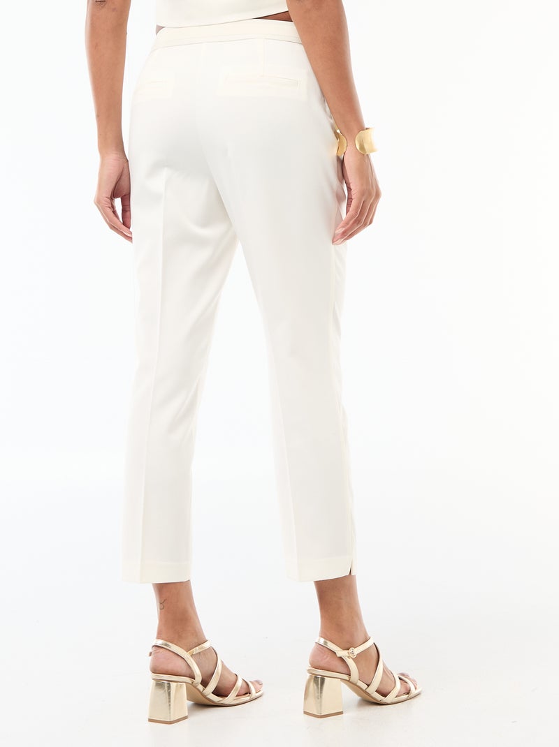 Pantalón de traje recto liso Blanco - Kiabi