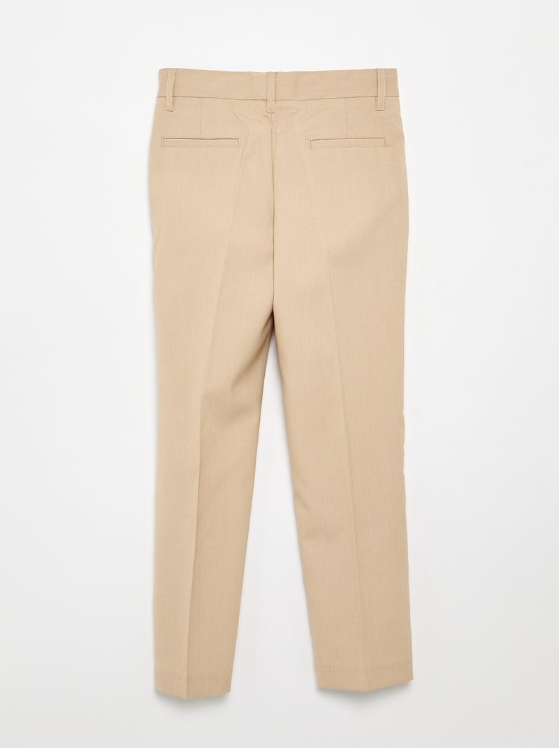 Pantalón de traje regular liso Beige - Kiabi