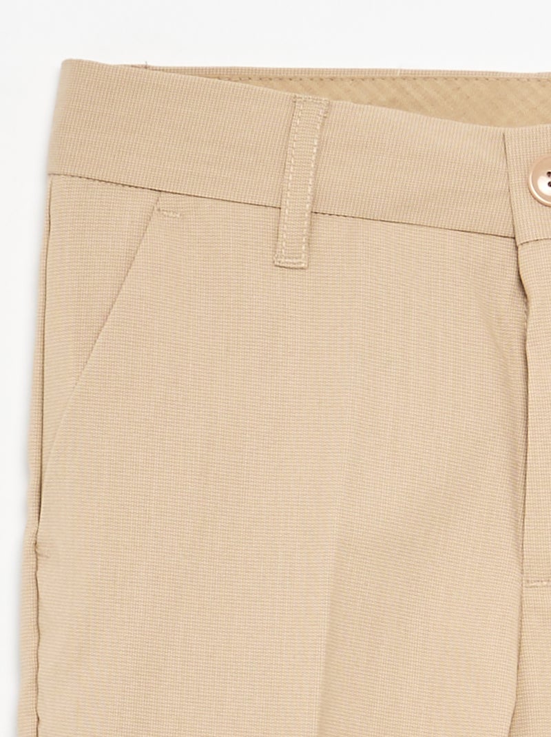 Pantalón de traje regular liso Beige - Kiabi