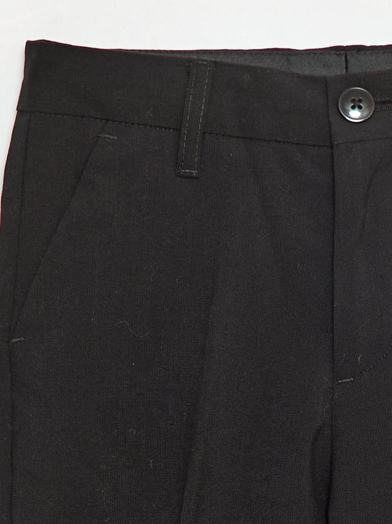 Pantalón de traje regular liso Negro - Kiabi