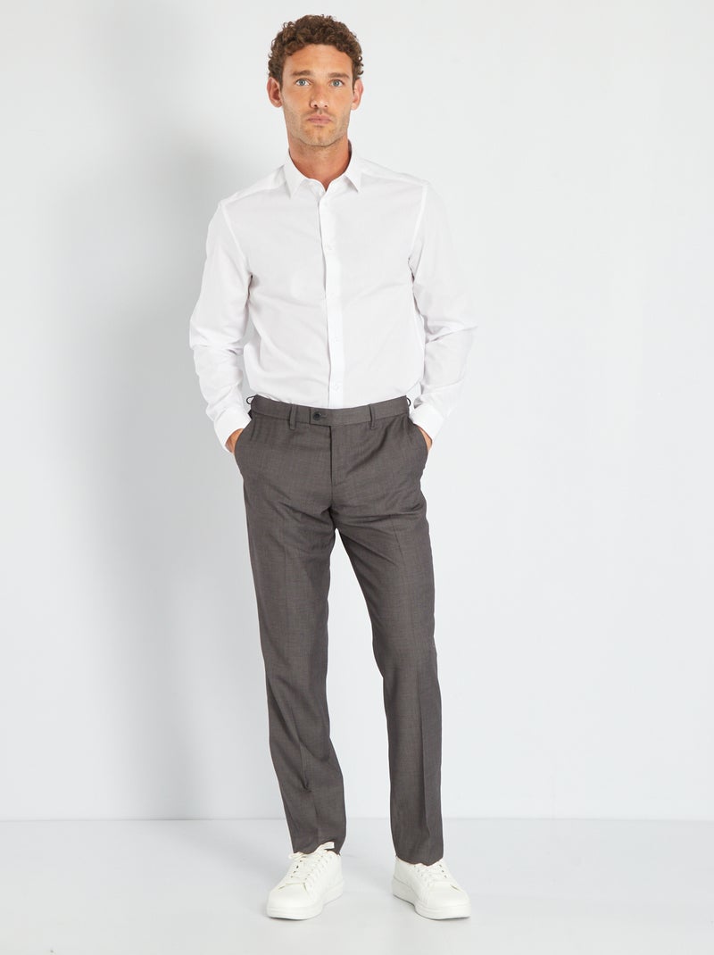 Pantalón de traje slim caviar gris - Kiabi