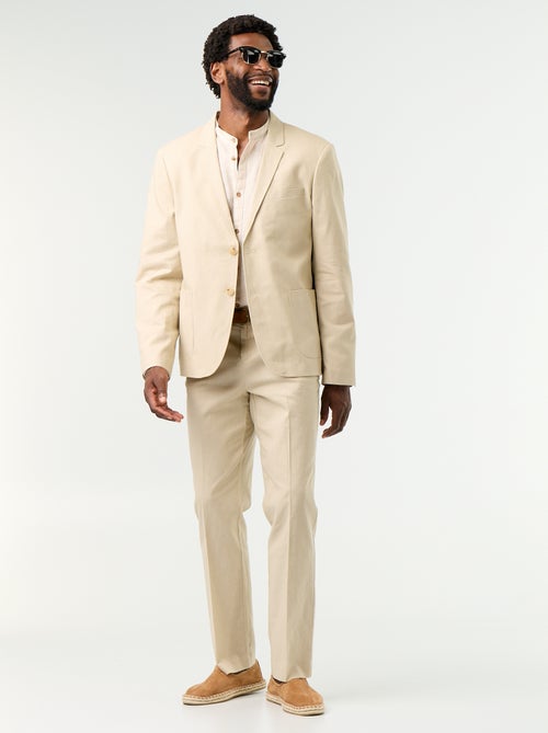 Pantalón de traje slim de lino mezclado - Kiabi