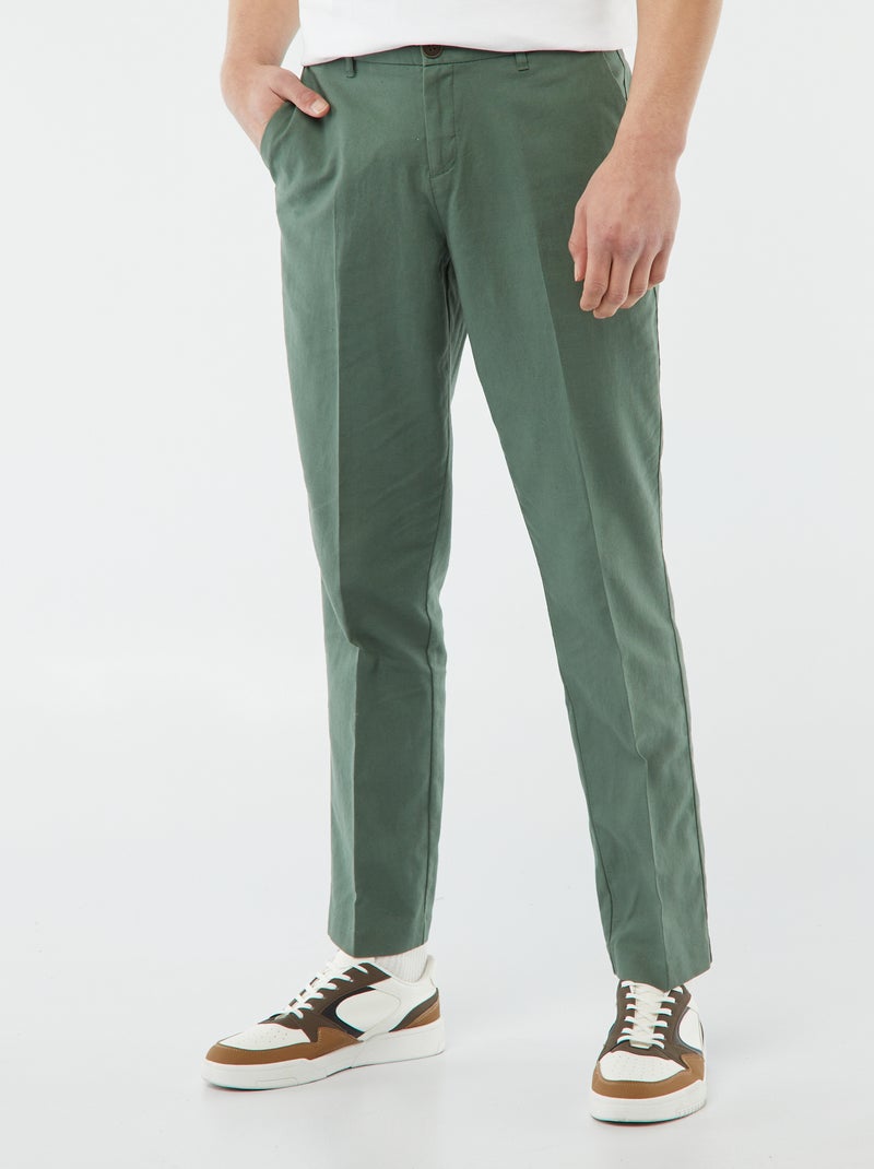 Pantalón de traje slim VERDE - Kiabi