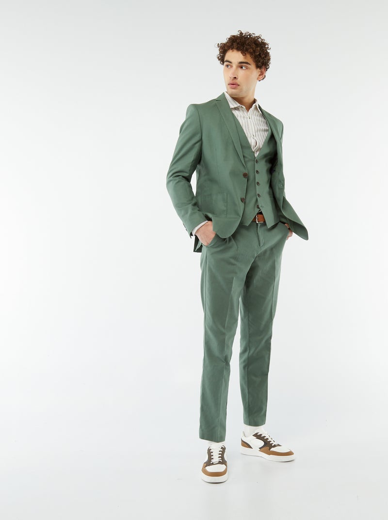Pantalón de traje slim VERDE - Kiabi