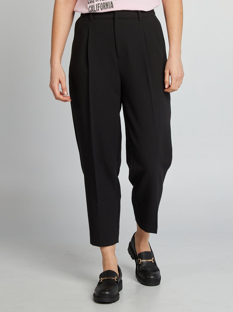 Pantalón de traje tobillero negro - Kiabi