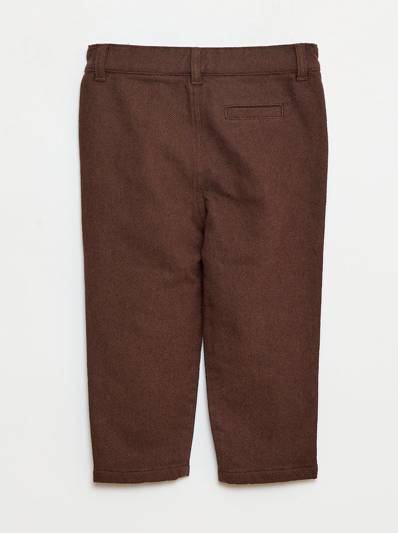 Pantalón de twill con 2 bolsillos de verdad Marron - Kiabi