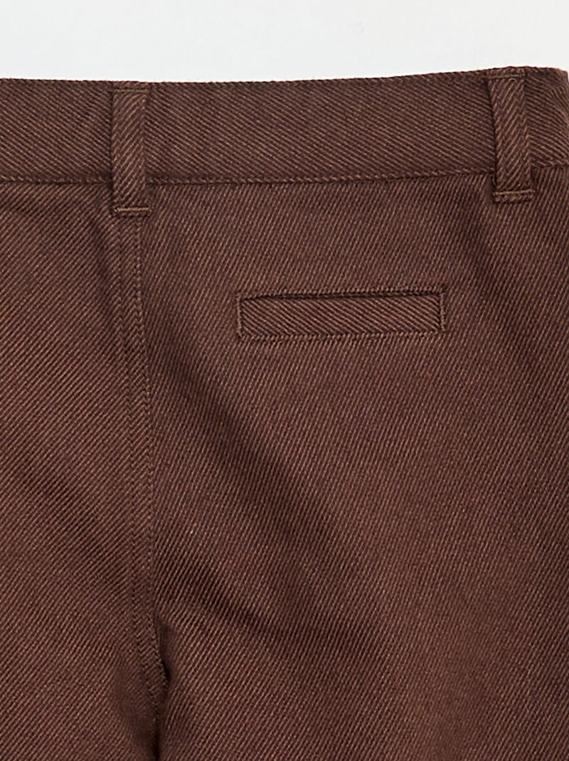 Pantalón de twill con 2 bolsillos de verdad Marron - Kiabi