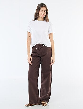 Pantalón de twill con abertura asimétrica