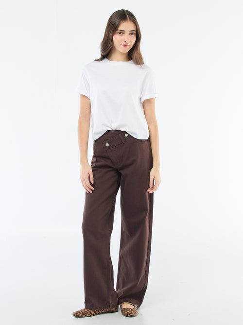 Pantalón de twill con abertura asimétrica - Kiabi