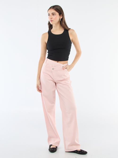 Pantalón de twill con abertura asimétrica - Kiabi