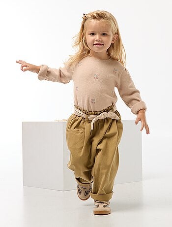Pantalón de twill con cinturón