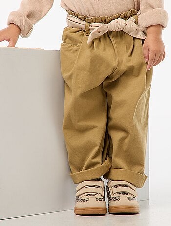 Pantalón de twill con cinturón