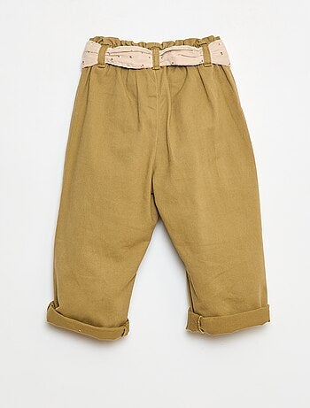 Pantalón de twill con cinturón