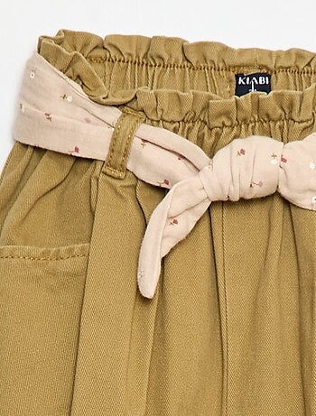 Pantalón de twill con cinturón