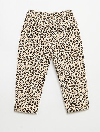 Pantalón de twill con estampado de leopardo