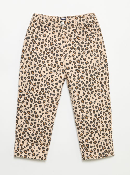 Pantalón de twill con estampado de leopardo - Kiabi Pantalón de twill con estampado de leopardo - Kiabi