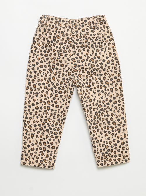 Pantalón de twill con estampado de leopardo - Kiabi Pantalón de twill con estampado de leopardo - Kiabi