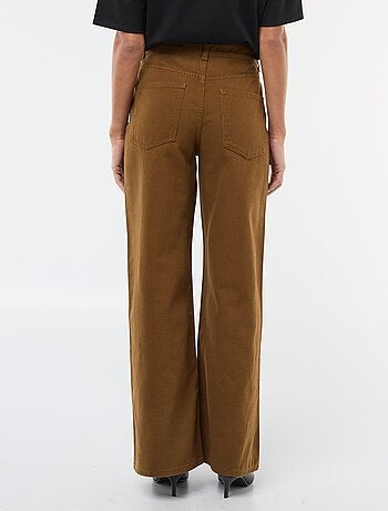 Pantalón de twill de algodón con cinturón descentrado